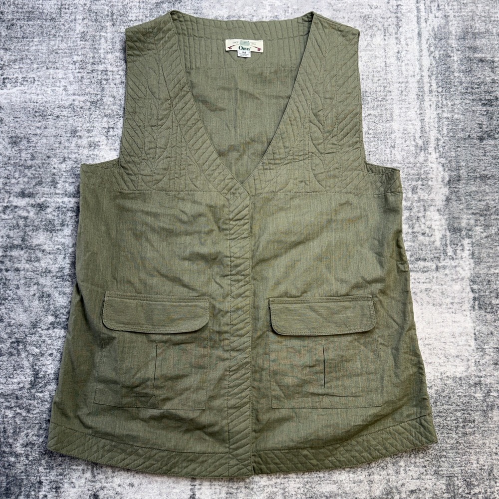 VTG Orvis Vest Womens Medium Green Lightweight Quilted Hunting Field Utility 90s